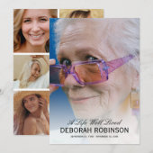 Carte De Remerciements Élégant mémorial de collage photo (Devant / Derrière)