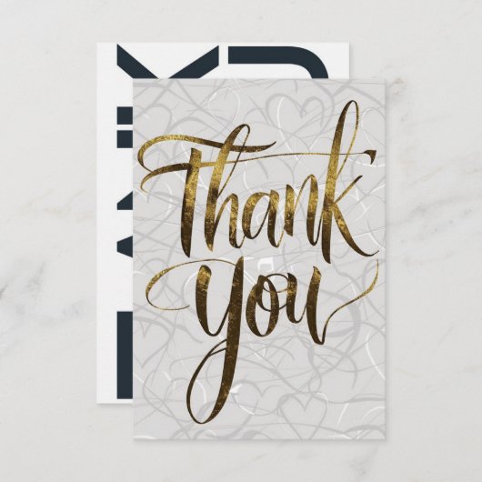 Carte De Remerciements Elégant "Merci" : Un design vraiment intemporel (Devant / Derrière)