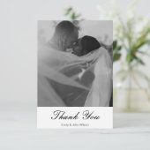 Carte De Remerciements Élégant Message Personnalisé Mariage Minimaliste (Debout devant)