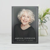 Carte De Remerciements Élégant mince frontière photo funéraire sympathie (Debout devant)