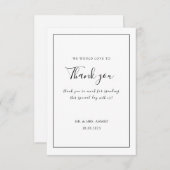 Carte De Remerciements Élégant minimal blanc cadre noir Mariage musulman (Devant / Derrière)