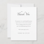 Carte De Remerciements Elegant Minimal | Luxury  Black & White (Devant)