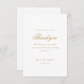 Carte De Remerciements Élégant minimal moderne blanc Script Mariage musul (Devant / Derrière)