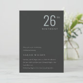 Carte De Remerciements Élégant minimal noir bleu n'importe quel âge Invit (Debout devant)