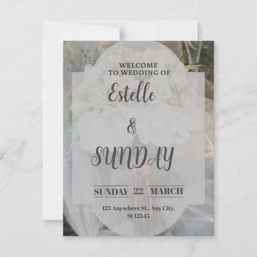 Carte De Remerciements Elegant Minimalist Wedding Welcome Sign (Devant)