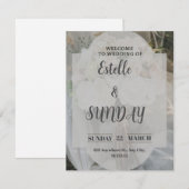 Carte De Remerciements Elegant Minimalist Wedding Welcome Sign (Devant / Derrière)