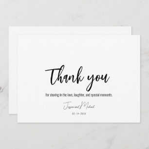 Carte De Remerciements Élégant minimaliste 💍