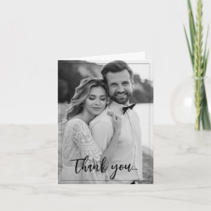 Carte De Remerciements 💍 Élégant minimaliste avec photo