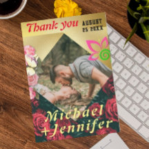 Élégant minimaliste floral Mariage photo personnal