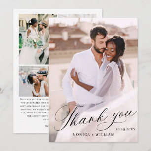 Carte De Remerciements Élégant minimaliste Mariage 5 photo