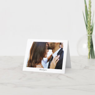 Carte De Remerciements Élégant minimaliste message personnalisé photo pli