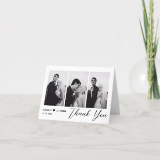 Carte De Remerciements Élégant minimaliste moderne Mariage de script 4 Ph