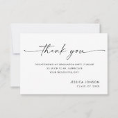 Carte De Remerciements Élégant Minimaliste Simple Graduation (Devant)