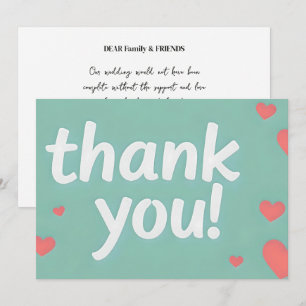 Carte De Remerciements Élégant minimaliste simple Mariage Boho