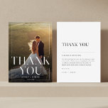 Carte De Remerciements Élégant minimaliste simple typographie Mariage pho<br><div class="desc">Dites merci avec un style intemporel en utilisant le Carte de remerciements de Mariage photo minimaliste élégant, conçu avec une typographie élégante et votre photo mariage préférée. Avec des lignes épurées et une disposition moderne et minimaliste, cette carte allie élégance et simplicité pour laisser briller votre message sincère. Facilement personnalisable,...</div>