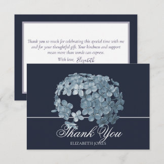 Carte De Remerciements Elegant Modern Light Blue Floral Cluster Thank You