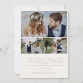 Carte De Remerciements Elegant Modern Photos Script Love & Thanks Wedding (Dos)