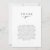 Carte De Remerciements Elegant Modern Script Wedding (Dos)
