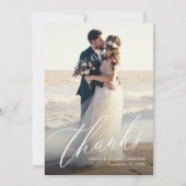 Carte De Remerciements Élégant Moderne Calligraphie Script Mariage Photo (Devant)