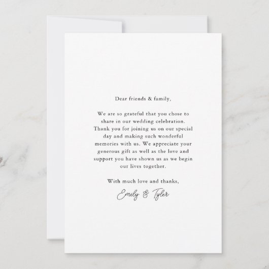 Carte De Remerciements Élégant Moderne Calligraphie Script Mariage Photo (Dos)