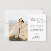 Carte De Remerciements Élégant Moderne Calligraphie Script Mariage photo (Devant)