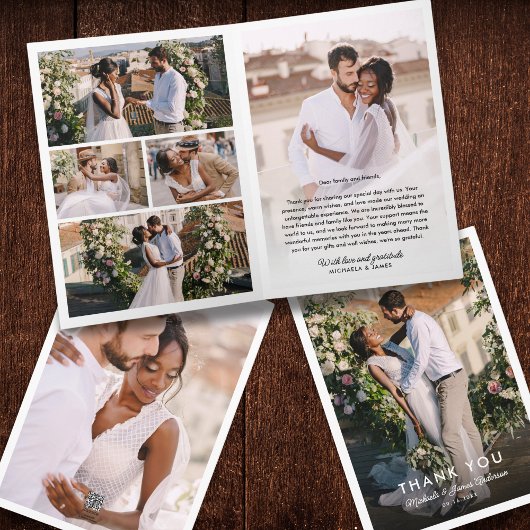 Carte De Remerciements Élégant moderne manuscrit Script 7-Photo Mariage