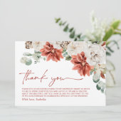 Carte De Remerciements Élégant Moderne Rouge Noël Hiver Enterrement de Vi (Debout devant)