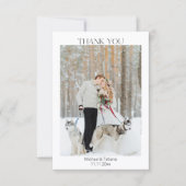 Carte De Remerciements élégant moderne simple script mariage photo (Devant)