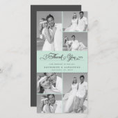 Carte De Remerciements Élégant Monnaie Bande à bascule 6 Mariage Photo Ch (Devant / Derrière)