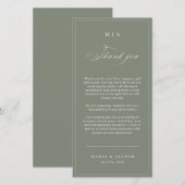 Carte De Remerciements Elegant Monogram Wedding Thank You Card QR Code (Devant / Derrière)