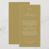 Carte De Remerciements Elegant Monogram Wedding Thank You Card QR Code (Devant / Derrière)