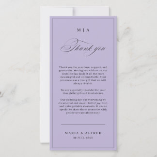 Carte De Remerciements Elegant Monogram Wedding Thank You Card QR Code