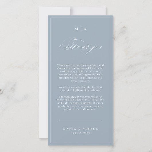 Carte De Remerciements Elegant Monogram Wedding Thank You Card QR Code (Devant)