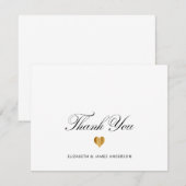 Carte De Remerciements Élégant monogramme de mariage personnalisé en écri (Devant / Derrière)