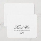 Carte De Remerciements Élégant monogramme de mariage personnalisé en écri (Devant / Derrière)