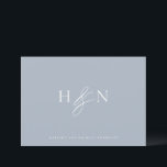 Carte De Remerciements Élégant Monogramme Dusty Mariage bleu<br><div class="desc">Élégant carte de remerciements de monogramme de mariage. Cette carte monogramme mariage est dotée d'une élégante carte de script et d'une typographie classique. Personnalisez en ajoutant votre propre monogramme et d'autres détails. Ce carte de remerciements de mariage monogramme minimaliste sera également parfait comme papeterie pour un couple.</div>