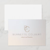 Carte De Remerciements Élégant Monogramme Initial Double Moderne Professi (Devant / Derrière)