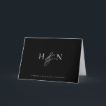 Carte De Remerciements Élégant Monogramme Mariage noir<br><div class="desc">Élégant carte de remerciements de monogramme de mariage. Cette carte monogramme mariage est dotée d'une élégante carte de script et d'une typographie classique. Personnalisez en ajoutant votre propre monogramme et d'autres détails. Ce carte de remerciements de mariage monogramme minimaliste sera également parfait comme papeterie pour un couple.</div>