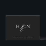 Carte De Remerciements Élégant Monogramme Mariage noir<br><div class="desc">Élégant carte de remerciements de monogramme de mariage. Cette carte monogramme mariage est dotée d'une élégante carte de script et d'une typographie classique. Personnalisez en ajoutant votre propre monogramme et d'autres détails. Ce carte de remerciements de mariage monogramme minimaliste sera également parfait comme papeterie pour un couple.</div>