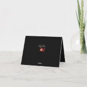 Carte De Remerciements Élégant Monogramme Noir Or Blank Mariage plié (Dos)