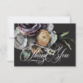 Carte De Remerciements Élégant Moody Twilight Muted Floral Mariage (Devant)
