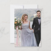 Carte De Remerciements Elegant Mr & Mrs Mariage Photo (Dos)