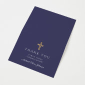 Carte De Remerciements Elegant Navy Blue Boy First Communion