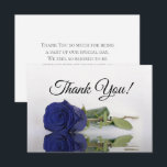 Carte De Remerciements Elegant Navy Blue Mirrored Rose Simple Wedding<br><div class="desc">These simple cards are a wonderful way to thank your wedding guests for being a part of your special day. The front features a single navy blue colored rose lying on its side mirrored in a pool of water with elegant script lettering reading "thank you". The back has space for...</div>