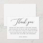Carte De Remerciements Elegant Neutral Baby Shower | Minimalist Script (Devant / Derrière)