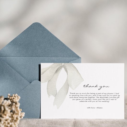 Carte de Remerciements Élégant Nœud de Mariage Fém