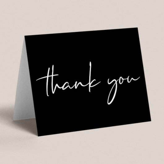 Carte De Remerciements Elégant noir 60e anniversaire