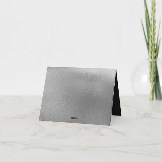 Carte De Remerciements Élégant noir | Bereavement argenté (Dos)