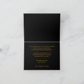 Carte De Remerciements Élégant noir | Bereavement Or (Intérieur)