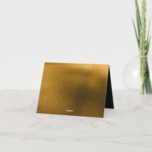 Carte De Remerciements Élégant noir | Bereavement Or (Dos)